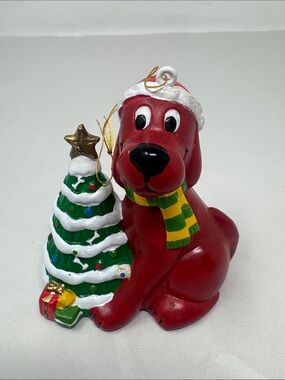 CLIFFORD THE BIG RED DOG CHRISTMAS ORNAMENT 2002 Y2K RARE SCHOLASTIC PBS KIDS